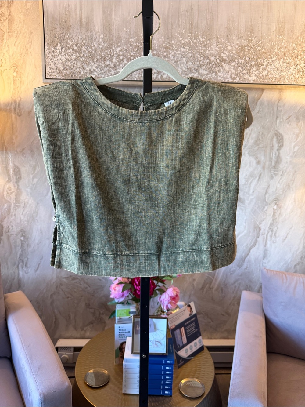 Zenana Outfitters Olive Green Boxy Crop Tank Top